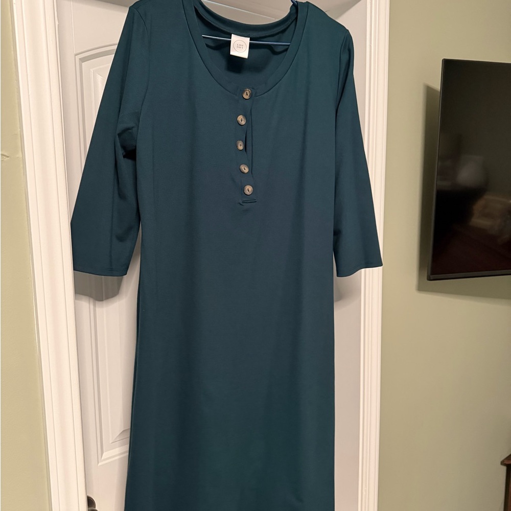 Lou Lou & Company Teal Long Sleeve Dress